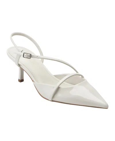 Marc Fisher Women's Illie Strappy Kitten Heel Pumps In Ivory Patent