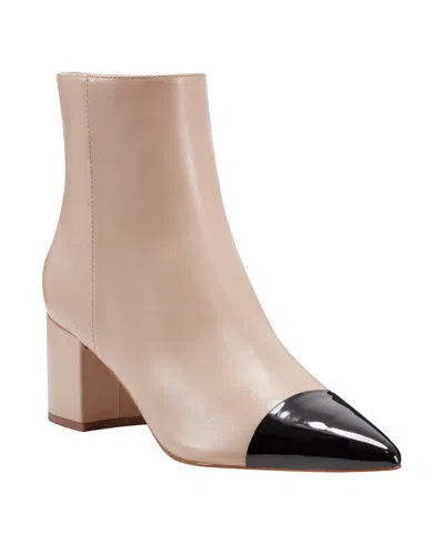 Marc Fisher Women's Jelanie Pointy Toe Dress Ankle Booties In Light Natural,black Multi