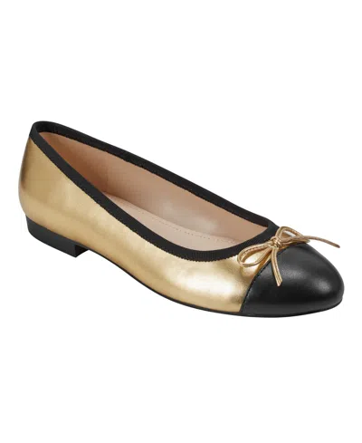 Marc Fisher Women's Jodi Slip-on Dress Pointy Toe Ballet Flats In Gold