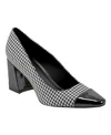 Marc Fisher Mfkapila Womens Pattern Textured Block Heels In Black,white Multi