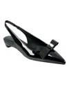 Marc Fisher Women's Kerrey Slingback Pointy Toe Dress Flats In Black Patent