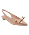 Marc Fisher Women's Kerrey Slingback Pointy Toe Dress Flats In Light Natural Patent