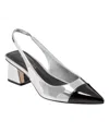 Marc Fisher Women's Laglie Pointy Toe Dress Slingback Pumps In Silver,black Multi
