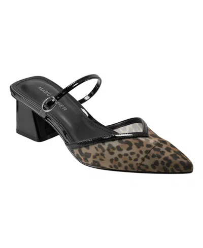 Marc Fisher Women's Lakey Pointy Toe Block Heel Dress Pumps In Leopard