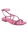 Marc Fisher Women's Lakity Strappy Square Toe Flat Sandals In Pink