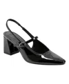 Marc Fisher Women's Lanai Block Heel Dress Snip Toe Slingbacks In Black Patent