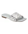 Marc Fisher Women's Lecee Square Toe Casual Sandals In Silver