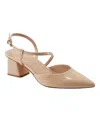 Marc Fisher Women's Loya Pointy Toe Block Heel Dress Pumps In Light Natural Patent