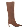 Marc Fisher Women's Lucinda Kitten Heel Leather Boot In Brown