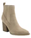 Marc Fisher Maree Womens Suede Stretch Ankle Boots In Dark Natural Suede