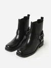 Marc Fisher Women's Mizzie Moto Boot In Black Leather In Black