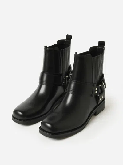 Marc Fisher Women's Mizzie Moto Boot In Black Leather In Black