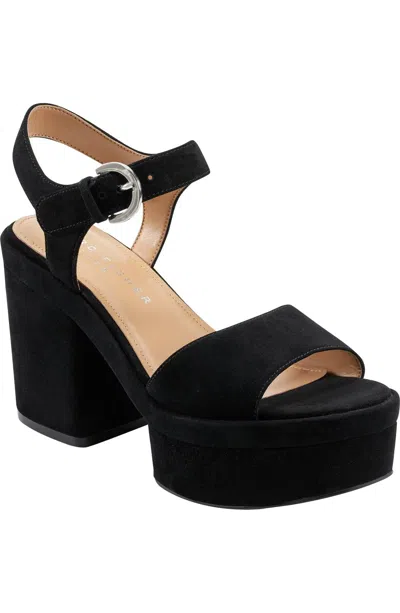 Marc Fisher Women's Normi Platform Sandals In Black Suede