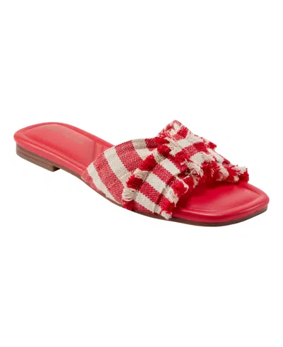 Marc Fisher Women's Orbit Knotted Flat Slide Sandals In Red Stripe