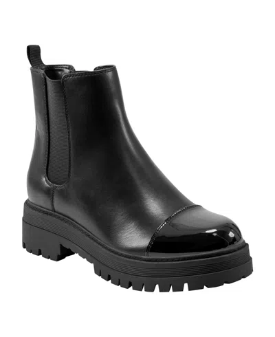Marc Fisher Women's Pietror Lug-sole Almond Toe Ankle Booties In Black Multi