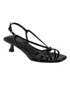 Marc Fisher Women's Raveny Strappy Kitten Heel Sandals In Black Patent