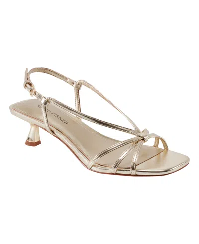 Marc Fisher Women's Raveny Strappy Kitten Heel Dress Sandals In Gold