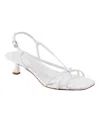 Marc Fisher Women's Raveny Strappy Kitten Heel Dress Sandals In White Patent