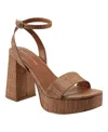 Marc Fisher Sadel Womens Woven Block Heel Platform Sandals In Cognac