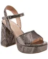 Marc Fisher Women's Seleny Metallic High Block Heel Platform Sandals In Pewter