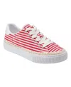 Marc Fisher Women's Spryng Round Toe Casual Sneakers In Red Stripe