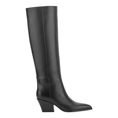 MARC FISHER Women's Tarrie Block Heel Leather Boot