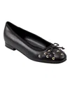 Marc Fisher Tempt Womens Metallic Manmade Ballet Flats In Black