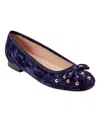 Marc Fisher Women's Tempts Slip-on Dress Ballet Flats In Dark Blue Velvet