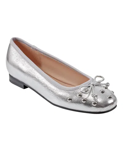 Marc Fisher Women's Tempts Slip-on Dress Ballet Flats In Silver
