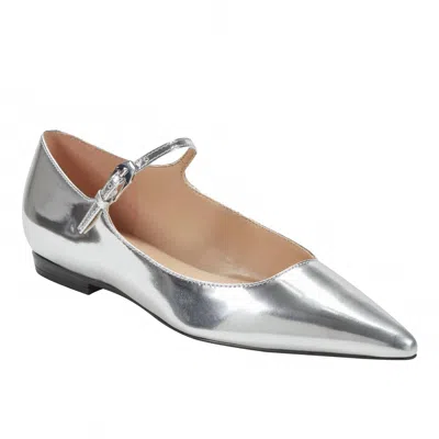 Marc Fisher Women's Trella Leather Mary Jane Flat In Silver