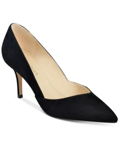 Marc Fisher Women's Tuscany Slip On Stiletto Dress Pumps In Black Leather