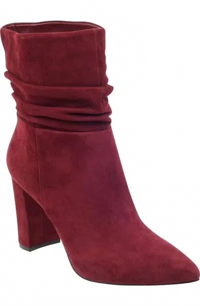Marc Fisher Women Unana Suede Leather Ankle Booties In Red