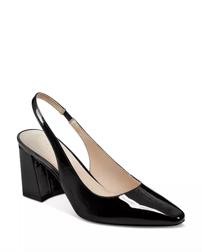 Marc Fisher Women's Valinda Pointed Toe Block Heel In Black Patent