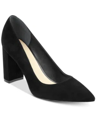 Marc Fisher Women's Viviene Slip-on Block Heel Pumps In Black Suede