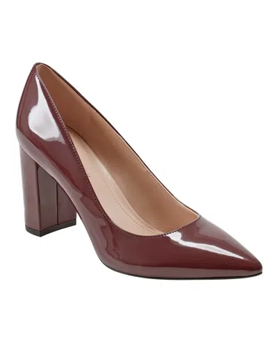 Marc Fisher Women's Viviene Slip-on Block Heel Pumps In Dark Red Patent