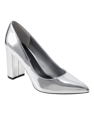 Marc Fisher Women's Viviene Slip-on Block Heel Pumps In Silver