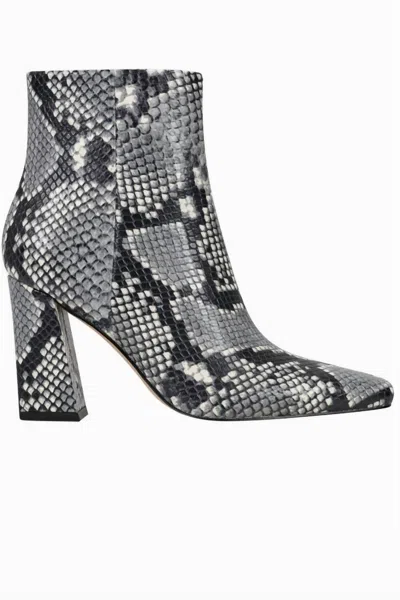 Marc Fisher Women's Yanara Heeled Bootie In Black / White Snake In Multi