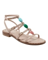 Marc Fisher Womens Faux Leather Ankle Strap Flatform Sandals In Light Natural - Faux Leather - Polyureth