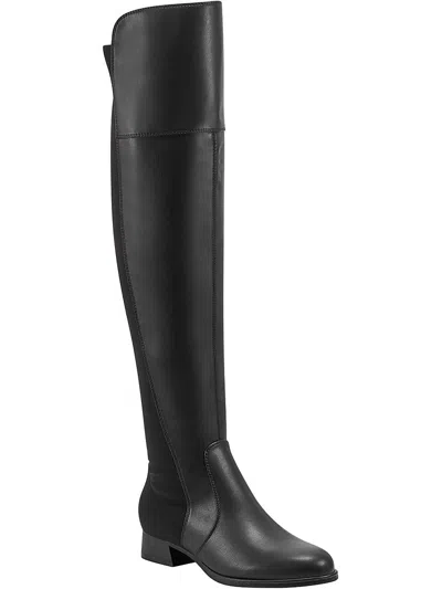 Marc Fisher Womens Faux Leather Tall Over-the-knee Boots In Black