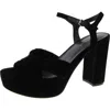 Marc Fisher Deren Womens Floral Print Open Toe Block Heels In Black