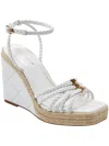 Marc Fisher Womens Wedge Ankle Strap Espadrilles In White