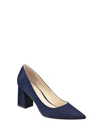 Marc Fisher Zala Block Heel Pump In Blue