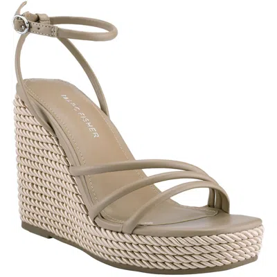 Marc Fisher Zeki Womens Strappy Ankle Strap Wedge Heels In Multi