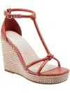 Marc Fisher Zinck Womens Open-toe Ankle Strap Wedge Heels In Orange