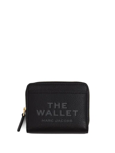 Marc Jacobs 11 X 9 X 3 Cm Leather Snap Wallet For Women With Coin Purse In Nero