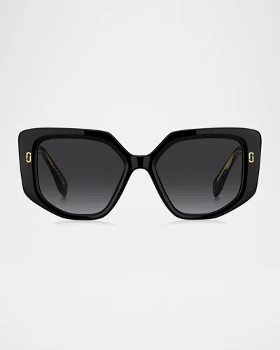 Marc Jacobs 1116s Butterfly Acetate Sunglasses In Black/dark Grey Sf