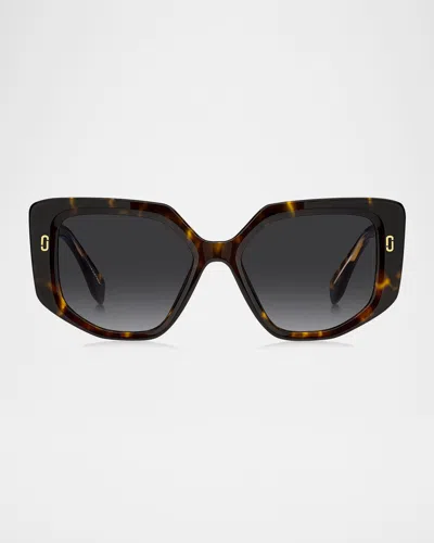 Marc Jacobs 1116s Butterfly Acetate Sunglasses In Havana/dark Grey Sf