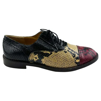 Pre-owned Marc Jacobs 2000's  Multi Colour Snake Skin Oxfords In Black