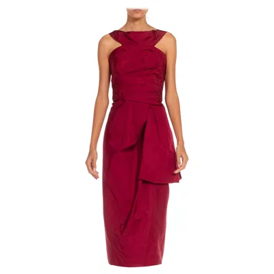 Pre-owned Marc Jacobs 2000s  Burgundy Silk Taffeta Cocktail Dress In Red