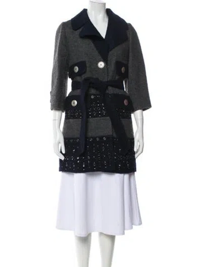 Pre-owned Marc Jacobs 2015 Virgin Wool Coat In Gray